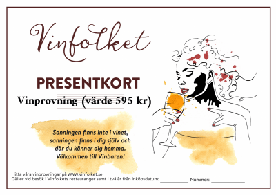 Presentkort Vinprovning – Värde 595 kr